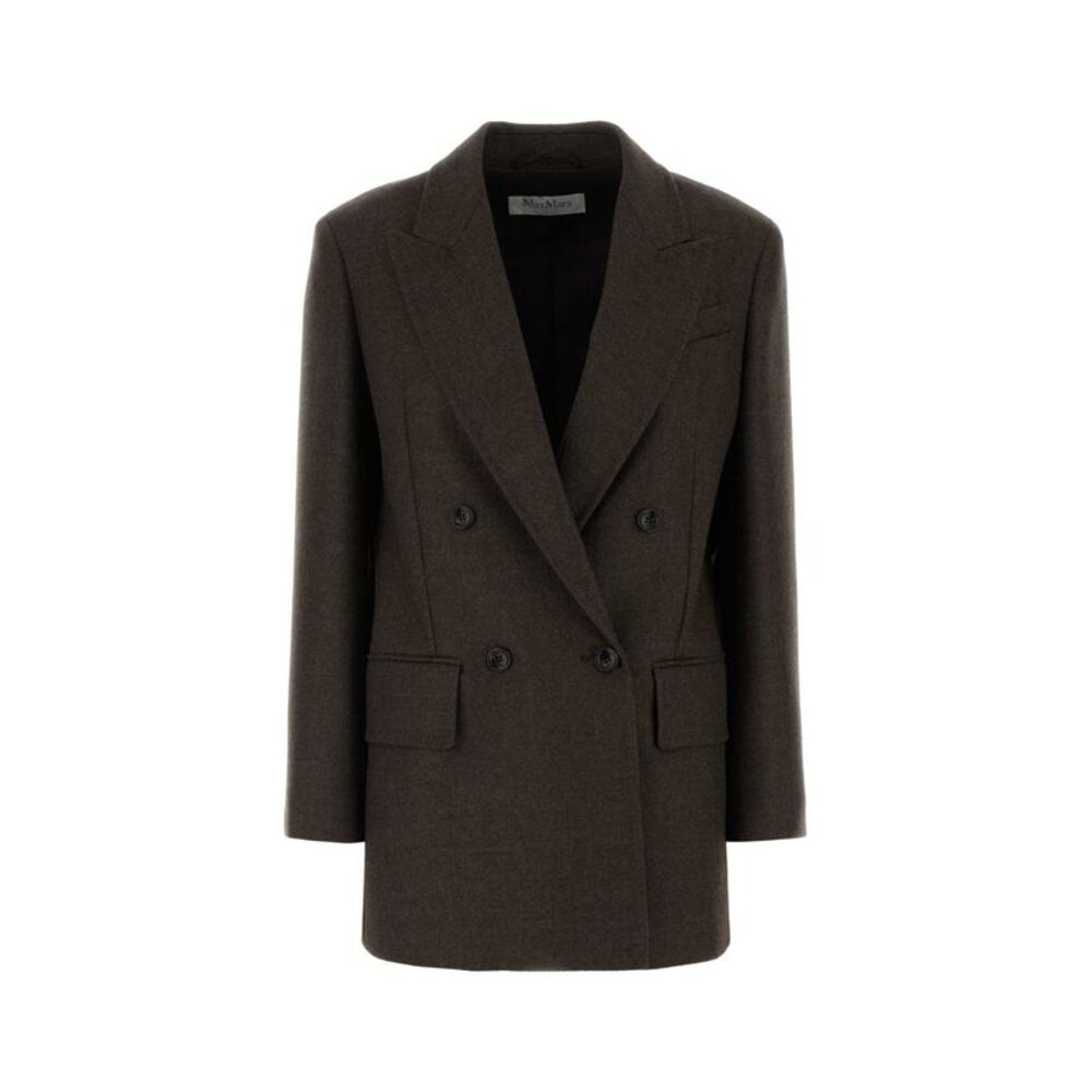 Max Mara Women Chocolate Wool Pulvino Blazer